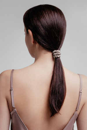 Шёлковая резинка для волос, цвета беж