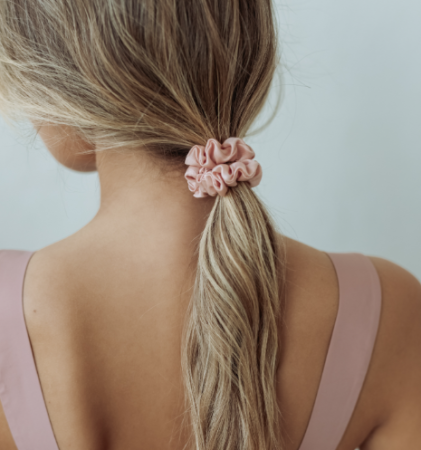 Резинка для волос из хлопка и шелка, цвета розовая