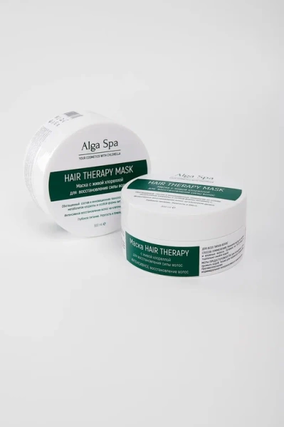 Маска для восстановления силы волос с живой хлореллой Hair therapy mask, 300 ml  Alga Spa