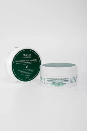 Липидовосстанавливающий крем-баттер для тела с живой хлореллой Lipid-restoring body cream batter, 300 ml Alga Spa