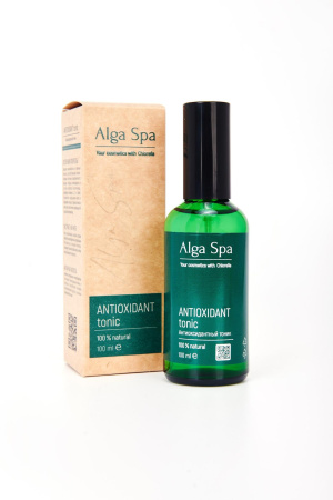 Антиоксидантный тоник для лица на основе живой суспензии микроводоросли Chlorella ANTIOXIDANT tonic, 100 ml  Alga Spa