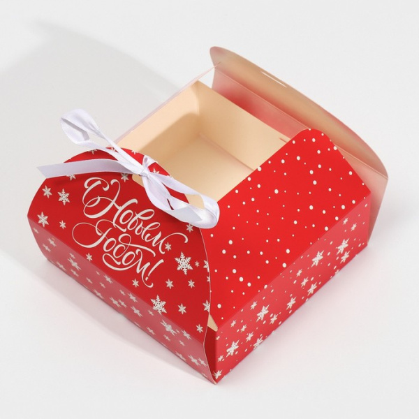 Коробка сборная «С Новым годом», 16 х 16 х 6 см