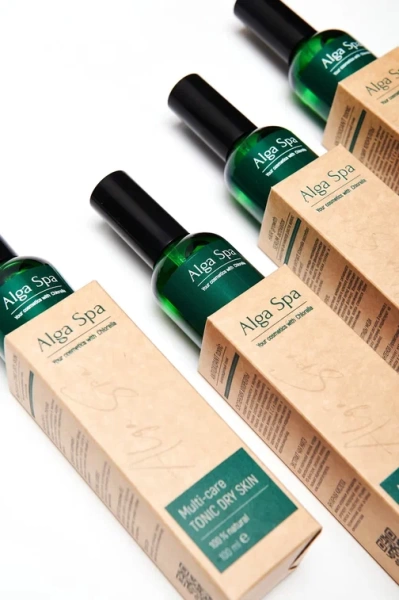 Многофункциональный тоник для сухой кожи для лица на основе живой суспензии микроводоросли Chlorella Multi-care TONIC DRY SKIN, 100 ml  Alga Spa