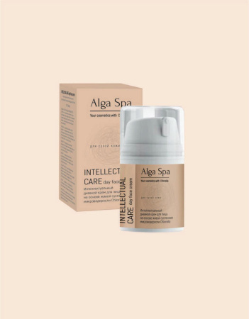 NTELLECTUAL CARE day face cream Интеллектуальный дневной крем для лица на основе суспензии живой микроводоросли Chlorella 50 ml  Alga Spa
