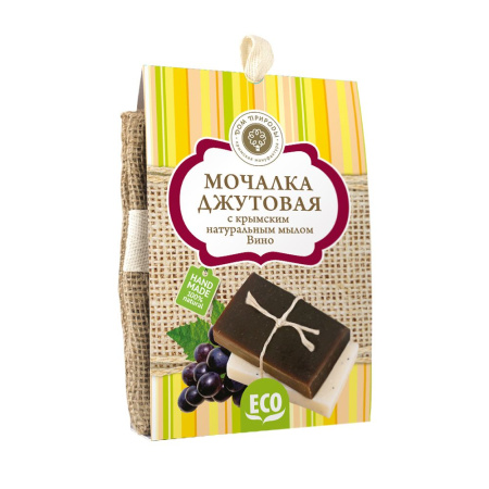 МОЧАЛКА ДЖУТОВАЯ С МЫЛОМ ВИНО, 100Г Мануфактура Дом Природы