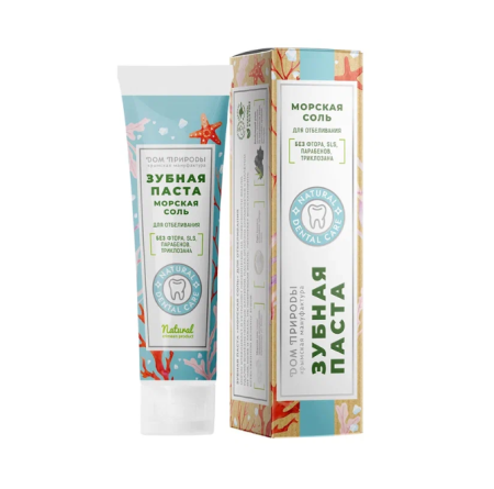 Зубная паста натуральная «Морская соль» для отбеливания 70 гр, Мануфактура Дом Природы