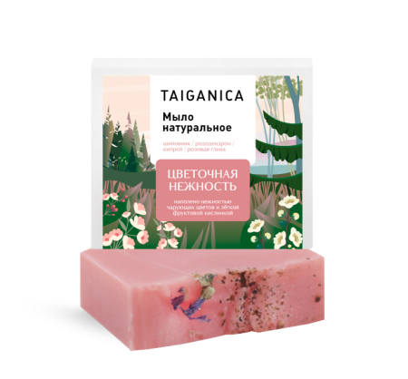 Мыло натуральное "Цветочная нежность", 90 гр TAIGANICA