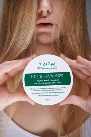 Маска для восстановления силы волос с живой хлореллой Hair therapy mask, 300 ml  Alga Spa