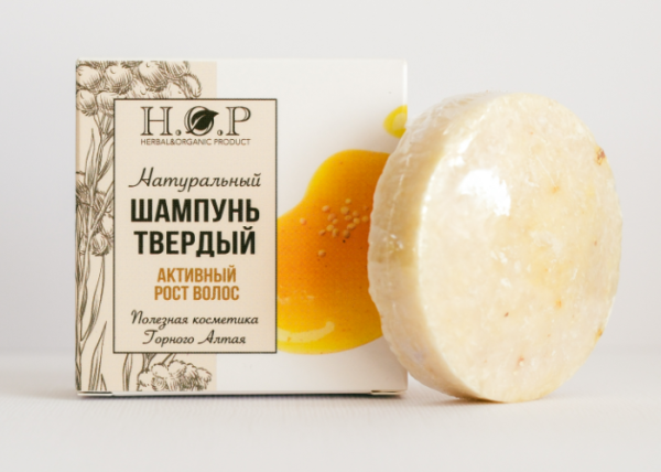 Шампунь твердый "Активный рост волос" (МЁД, ГОРЧИЦА) 60 гр H.O.P.