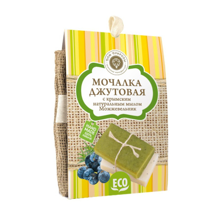 МОЧАЛКА ДЖУТОВАЯ С МЫЛОМ МОЖЖЕВЕЛЬНИК, 100Г Мануфактура Дом Природы