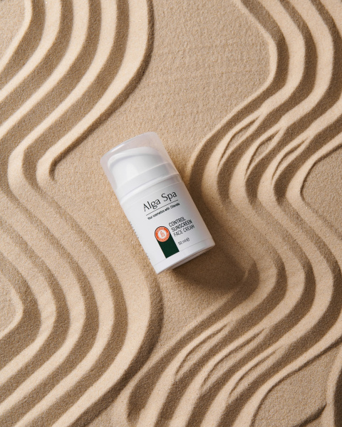 CОЛНЦЕЗАЩИТНЫЙ КРЕМ ДЛЯ ЛИЦА, ШЕИ И ЗОНЫ ДЕКОЛЬТЕ на основе живой суспензии микроводоросли Chlorella CONTROL SUNSCREEN FACE CREAM, 50 ml  Alga Spa