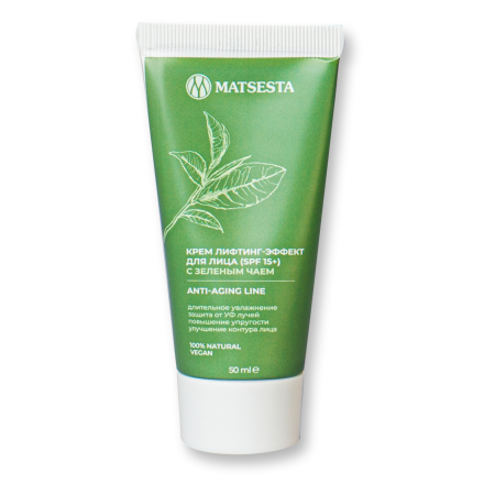 Крем лифтинг - эффект для лица с зеленым чаем (SPF 15+) 50мл. MATSESTA